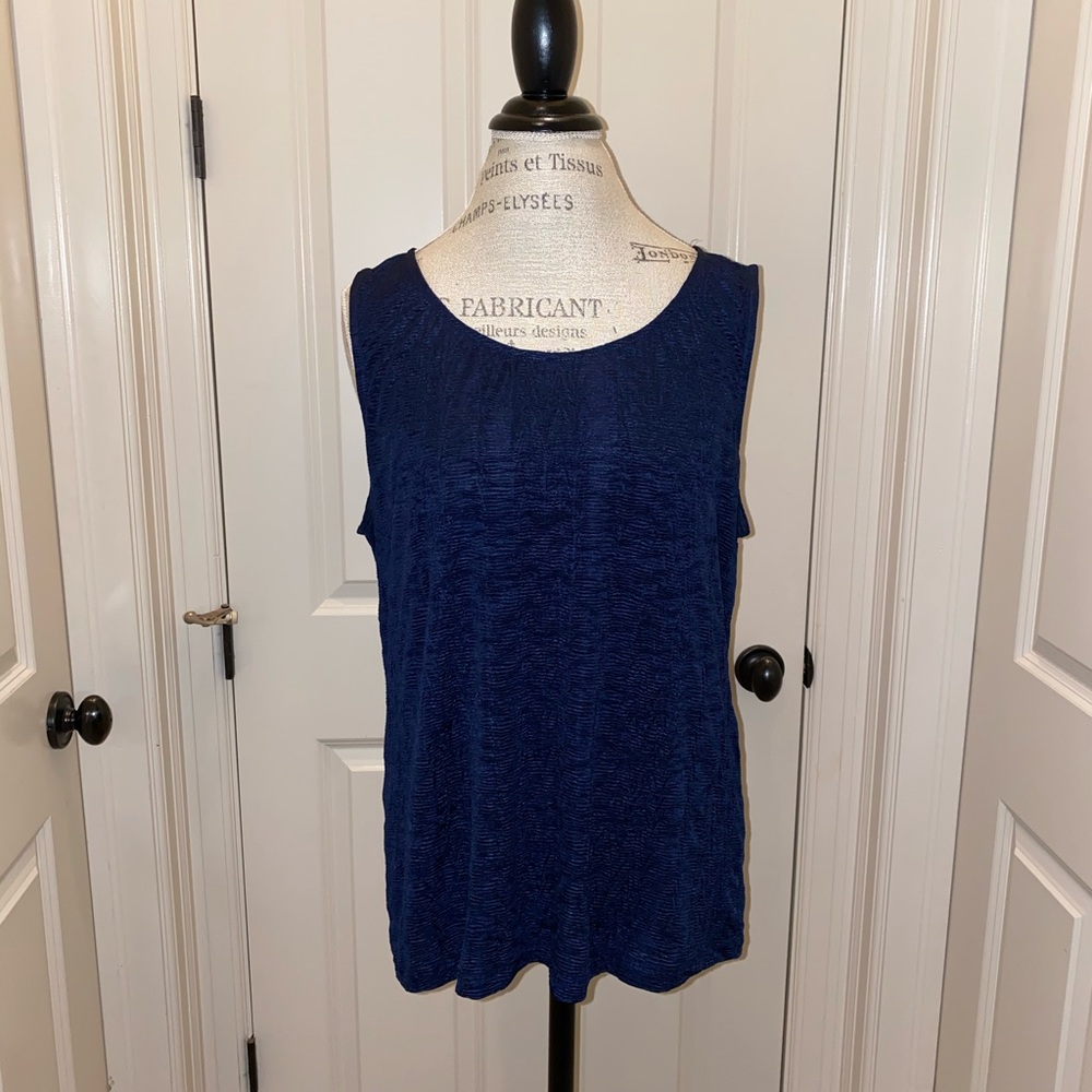 Dark Navy Blue Chico Texture Tank